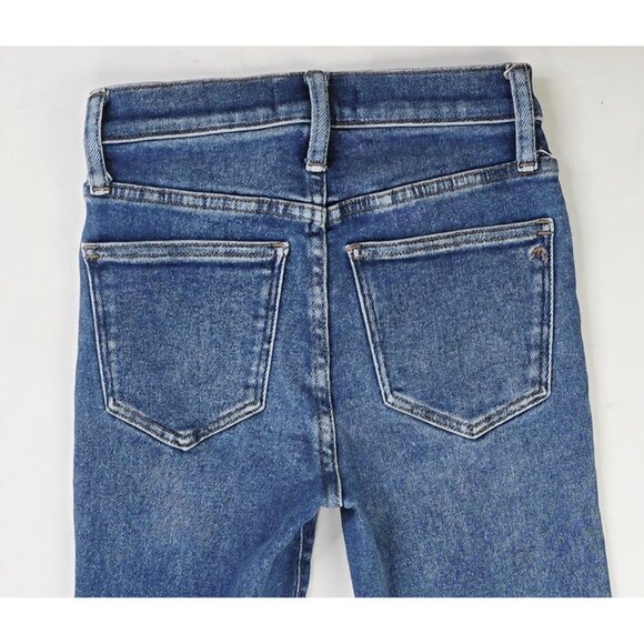 Madewell Size 24X25 Womens Cali Demi Boot Blue Denim Embroidered Logo Jeans - Picture 11 of 12